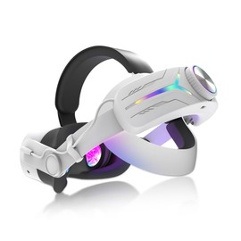 Orzero Head Strap Accesorios Compatible para Quest 3S con Batería Extendida 12000mah, PD Carga Rápida 9V 2A Tiempo de Juego Extendido con Luz RGB - White