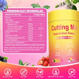 Kereeao Strawberry Açaí Drink Mix Sticks – Berberine, Chromium, FOS, Yerba Mate & 5-HTP Blend | Vegan, Sugar-Free, Non-GMO | 30 Count