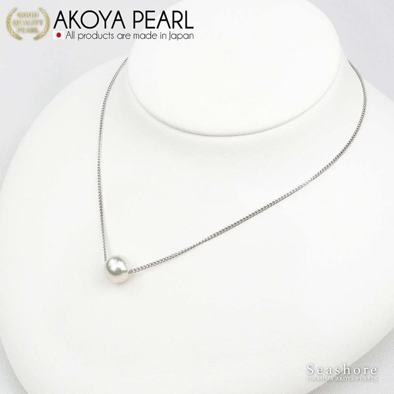 Seashore Uwajima Akoya Pearl, Women's Single Grain Pearl Necklace, White,