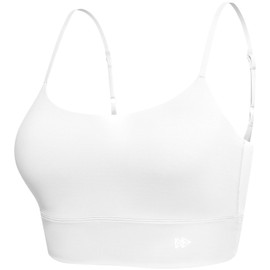 Yvette Women's Sports Bra U Back Yoga Bra Tops Adjustable Straps Without Underwire Fitness Bra, White