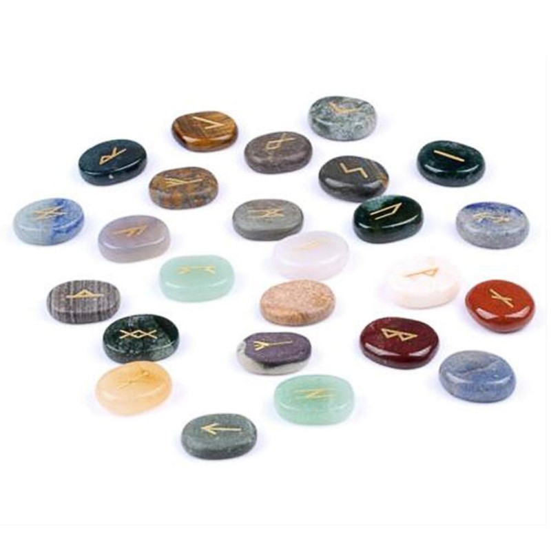 Rune Stone Healing Gemstone 25pcs/170g/Set Home Decor Figurine