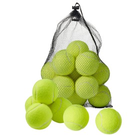 Bramble 15 Tennis Balls with Mesh Bag, 6.5cm Diameter, Classic Yellow Felt