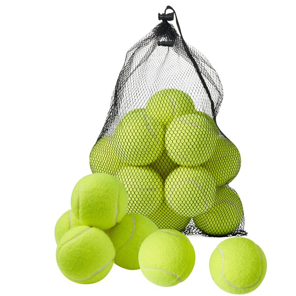 Bramble 15 Tennis Balls with Mesh Bag, 6.5cm Diameter, Classic