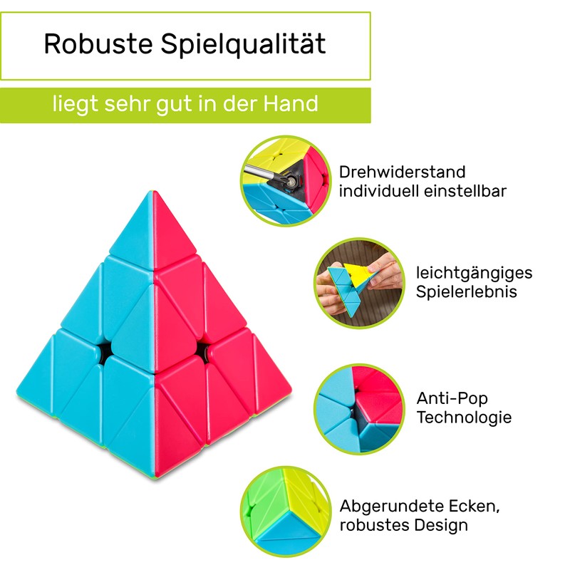 CUBIDI® - Magic Cube Pyramid - Exciting Pyraminx Brainteaser for