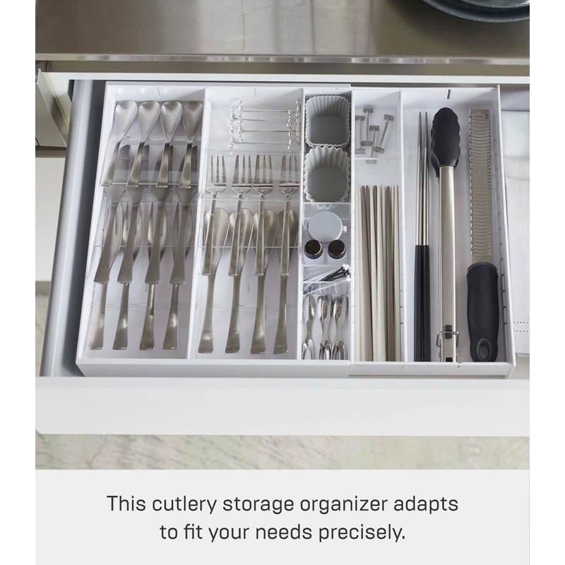 YAMAZAKI Home Tower Expandable Cutlery Kitchen Angled Utensils Storage Silverware