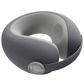 urnexttour Car Pillow for Little Kids Travel Neck Pillows, Memory Foam Neck Support Travelling Pillow with Washable Cotton Pillowcases and Storage Bag, for Airplane, Train, Flight and Home Use Grey