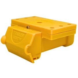 Trailer Vision 50A Anderson Connector Cover - 50Amp Anderson Plug Mounting Kit Assembly with LED Power Indicator - UV Insulated Protection for RV, Trucks, Solar, Marine, Mobile, Industrial (50A Yellow)
