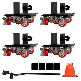 Multifunctional Furniture Dolly with 4 U-Slots,Furniture Movers,Carbon Steel Panel Heavy Duty Dolly,Furniture Lifter with 5 360° Rotatable Rubber Universal Wheels,Maximum Load 3500LBS
