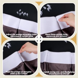 Wonderjune 300 Pcs White Plastic Curtain Hooks for Drapes Window Pinch Pleat Track Hooks for Channel Track Door Shower Curtain