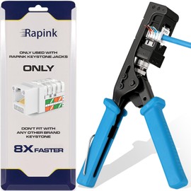 Rapink Speed Keystone Jack Tool for 90 Degree RJ45 Keystone, Ethernet Keystone Punch Down Tool for Time-saver and Effort-saver, Cat 6 Punch Down Tool Finger-hurt-free (Only for Rapink Keystone)