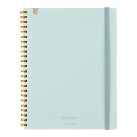 Kokuyo Sooofa A5 Notebook, Soft Ring Notebook, Variation, 0.2 inch (4 mm) Square, Blue, SV738S4-LB