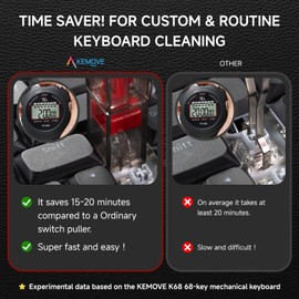 KEMOVE KEMOVE P10 2-in-1 Switch Puller Keycap Puller for Mechanical Keyboard, 304 Stainless Steel Key Switch Keycap Puller, Easily Remove and Replace Gaming Keyboard Switches and keycaps - Black Translucent