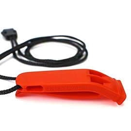 EVAQ8 Orange Safety and Survival Whistle with Neck Lanyard