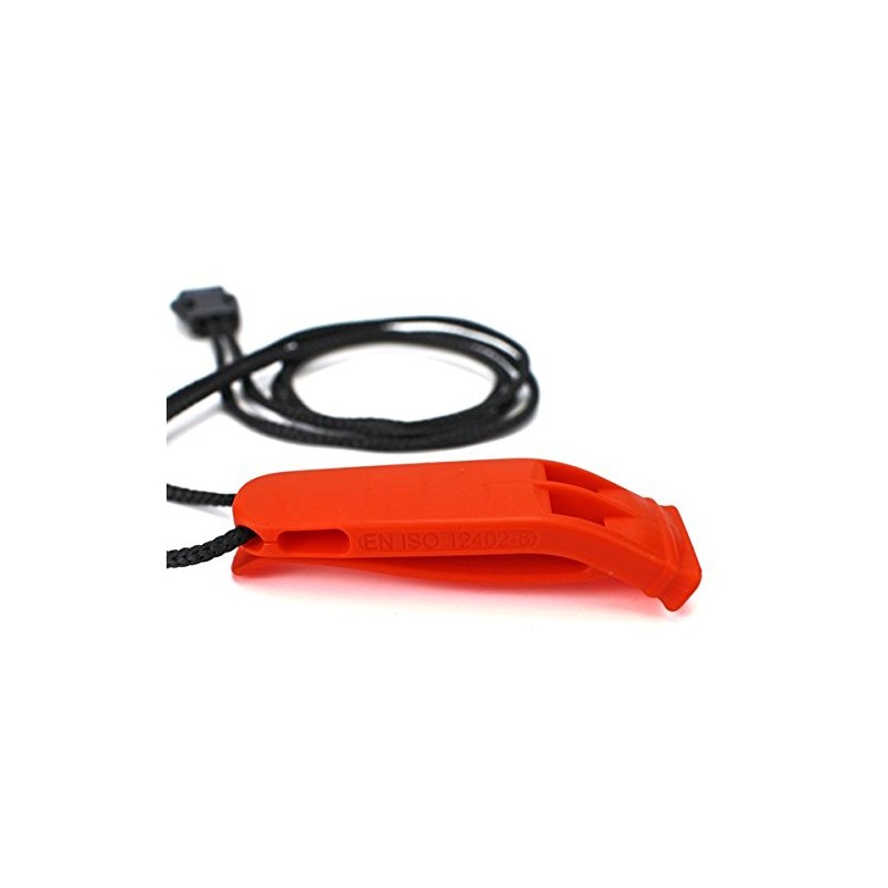 EVAQ8 Orange Safety and Survival Whistle with Neck Lanyard