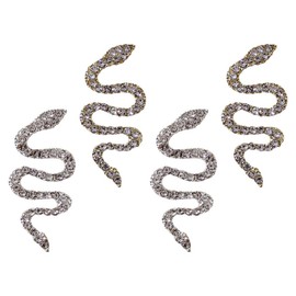 Beaupretty 4pcs 3D Snake Nail Art Charms Retro Alloy Snake Nail Charms 3D Nail Rhinestone Gems Nail Decoration Crafts
