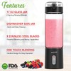 Brentwood 50-Watt 17-Oz. Portable Battery-Operated USB-Chargeable Glass Blender (Black)