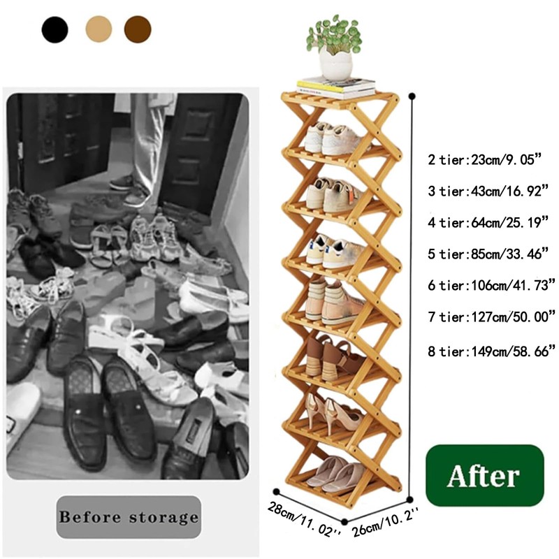 Shoe Rack - Foldable Vertical Shoe Rack for Entryway,Durable and