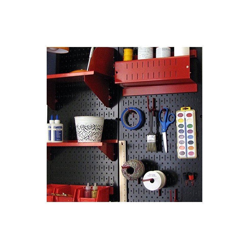 Wall Control 30-P-3232B Black Metal Pegboard Pack - (2) 32"