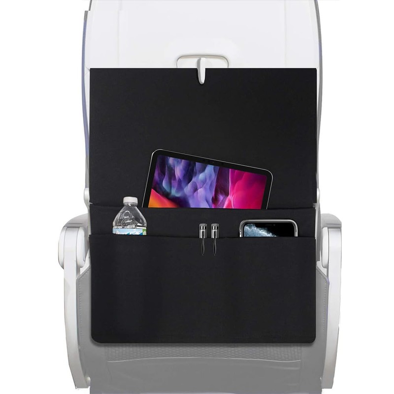 QOOWFEANIG Airplane Pocket Organizer, In Flight Seat Back Organizer Bag,Tray