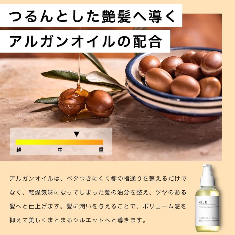 NILE Hair Oil, Non-Rinse Treatment, Middle Damage, Smooth Moisture (APPLE