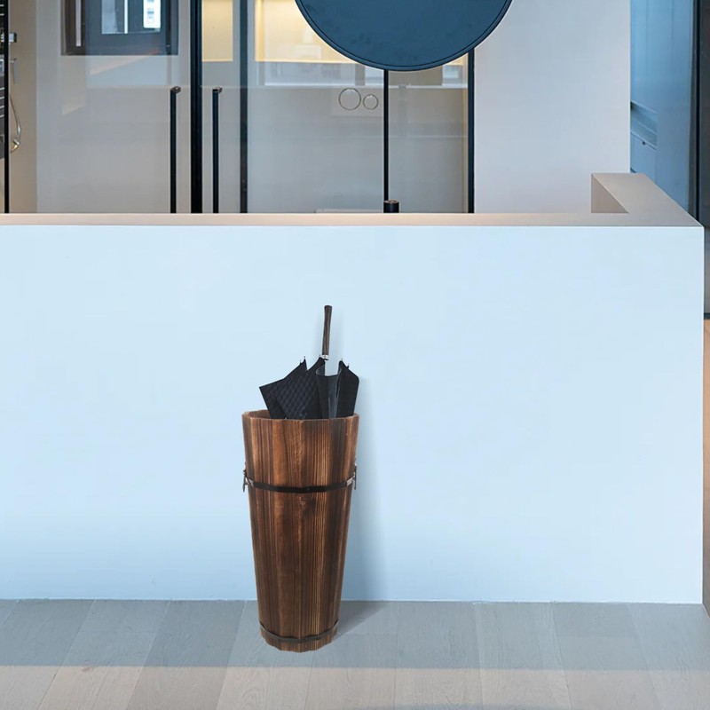 ABOOFAN Wooden Umbrella Stand for Entryway Rustic Umbrella Holder Freestanding