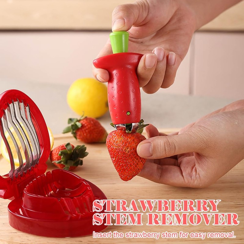 2 PCS Strawberry Huller Tool, StrawberryStem,Strawberry,Cutter,Strawberry Cutter & Stem Remover