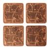 Las Vegas Map Coaster, Set of 4, Sapele Wooden Coaster