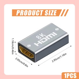 SiumPklay HDMI Female to Female Coupler Adapter, 8K HDMI 2.1 Connector Supports 8K@60Hz/4K@120Hz for HDTV, Monitor, Projector, Gaming Console