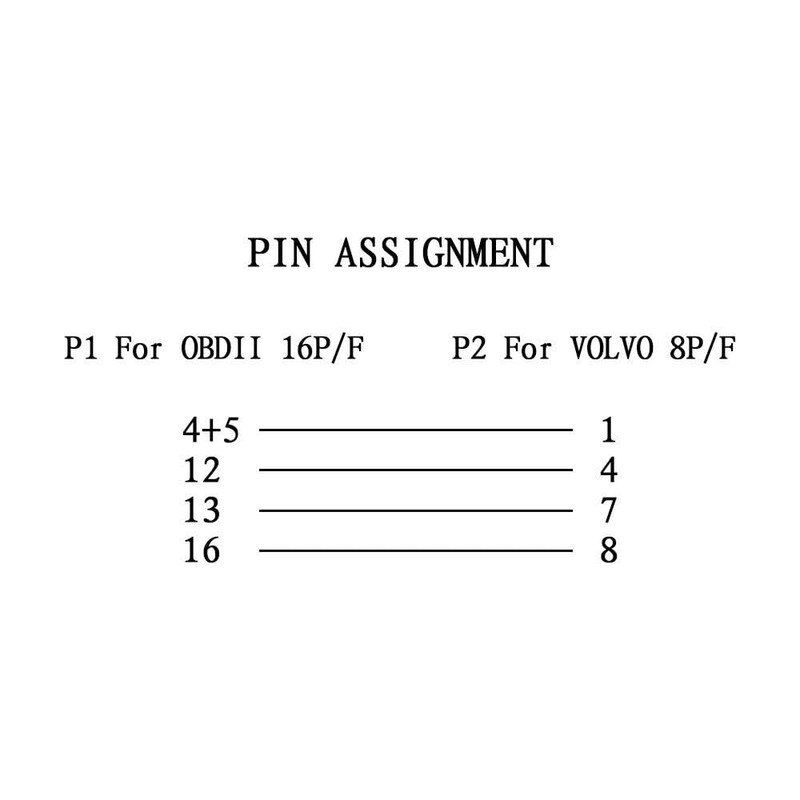 E-Car Connection 8 Pin OBD to 16 pin OBD2 Diagnostic