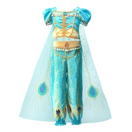 Lito Angels Arabian Princess Jasmine Fancy Dress Up Costume with Cape for Kids Girls Belly Dance Party Outfit Age 8-9 Years, B