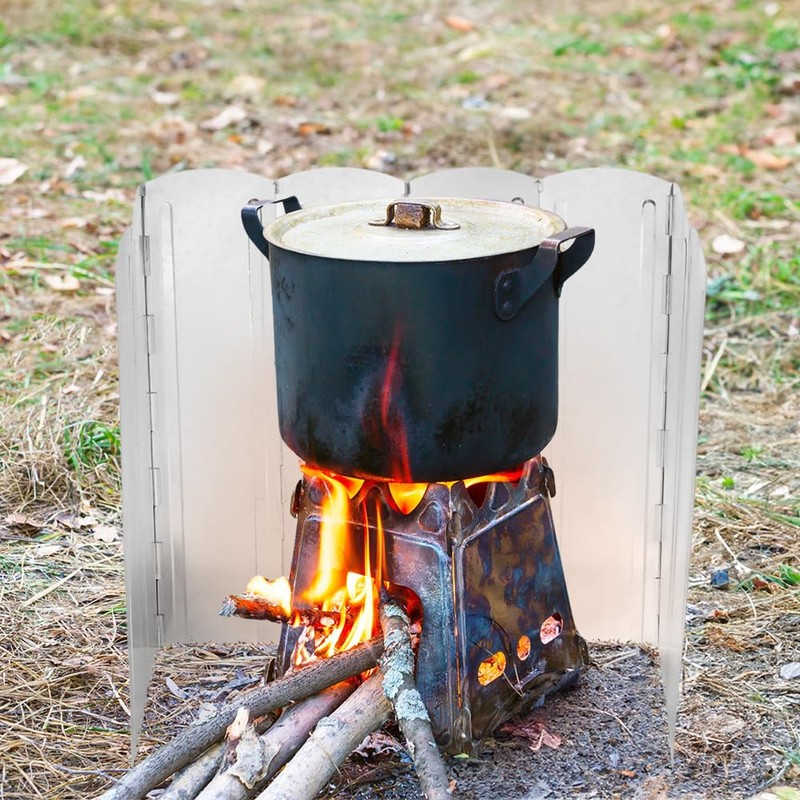 Japard Camping Stove Windscreen, Large Tall Folding Windshield Propane Burner