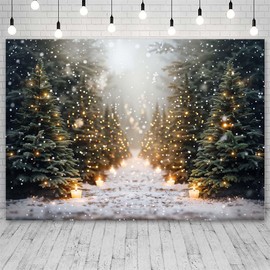 AIBIIN 7x5ft Winter Christmas Tree Photograph Background Snowflake Snow Scene Sparkle Shining Backdrops Xmas Birthday Baby Shower Portrait Party Banner Photo Props