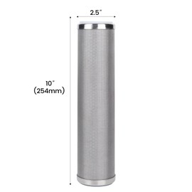 Amwater Stainless Steel Cleanable Wire Mesh Filter Cartridge 10”Length,2.5"OD(300 Micron)