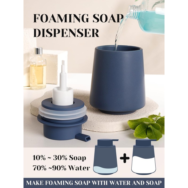 INGOFIN Ceramic Foaming Soap Dispenser -14 oz Foam Hand Soap