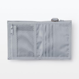 MUJI OHG83A3S Polyester Travel Wallet Gray Approx. 4.3 x 3.7 inches (11 x 9.5 cm)