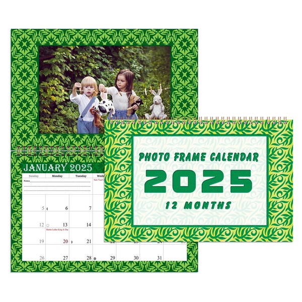 2025 Photo Frame Wall Spiral-bound Calendar (Add Your Own Photos)