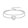 Dorunmo Initial Anklet 925 Sterling Silver Heart Letter Layered Anklet