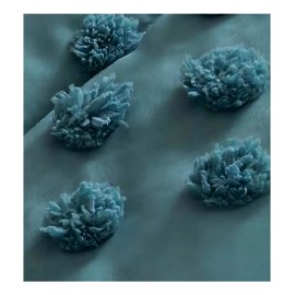 Vianney Edredón Individual Thai Pompones +funda+cojín 2vista Vianney Color Verde