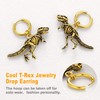 Women Mens 18K Godl Plated Punk Rock Dinosaur Skeleton Dangle