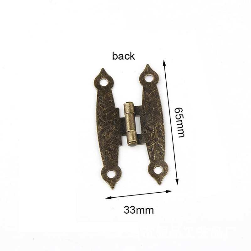 Ncheli 6 x Antique Hinges, Decorative Cupboard Hinge Bronze Retro