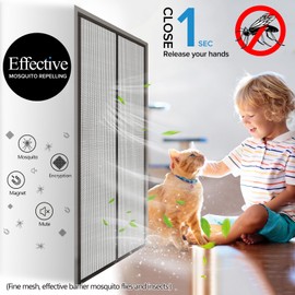 BONLACES Magnetic Screen Door with Upgraded PET Material Mesh- Easy Installation, Tear-Resistant, Pet and Kid Friendly Screen 33“X98 Fit Door Size 30"X96"