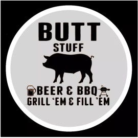 Handmade BBQ - Butt Stuff  - 4" Car Vinyl Decal/Sticker Trailer Tumbler Window Bottle Bar