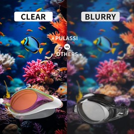 PULASSI Swimming Goggles Women Anti Fog UV Swim Goggles for Women No Leaking Competitive Mirrored Goggles Adult White Rainbow