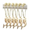 ZILucky 12Pcs Mermaid Decorative Shower Curtain Hooks Stainless Steel Rings