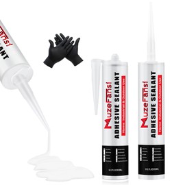 MuzeFansi RV Roof Lap Sealant Self Leveling,2 Pack RV Roof Silicone Sealant White, Waterproof Flexible EPDM RV Sealants and Caulking Exterior Repair Kit for Campers,Trailers, Motorhomes