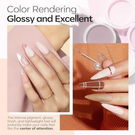 Modelones Kit Piezas Polvo Inmersión Uñas Colores Otoño Naranja Marrón Rojo Sistema Purpurina Juego Líquido Base Capa Superior Activador Brochas Arte