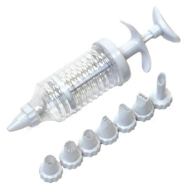 Chef Craft Select Plastic Icing Syringe, 10 inch, White and Clear