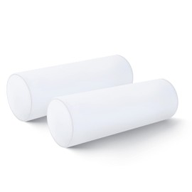 Hofdeco Premium Bolster Pillow Insert, Set of 2, 9"x26" (for Cover Size 8"x24") Water Resistant Synthetic Down Alternative Sham Stuffer for Patio, Bench, Garden, Poolside, White