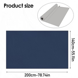 Yuragim Kunstleder Meterware 200x140cm, Leder Stoff Meterware Wasserdicht Kunstleder Gekörnt Lederimitat Texturiert Lederstoff Meterware Leder Blau Geschenke für Ostern Eid DIY Autositze Sofakissen