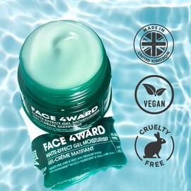 Shakeup Cosmetics - FACE 4WARD - Matte-Effect Gel Moisturiser For Men, Controls Oil, Targets Tired Skin, With Matmarine & Hyaluronic Acid 50ml